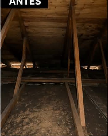 Attic framing before professional insulation installation